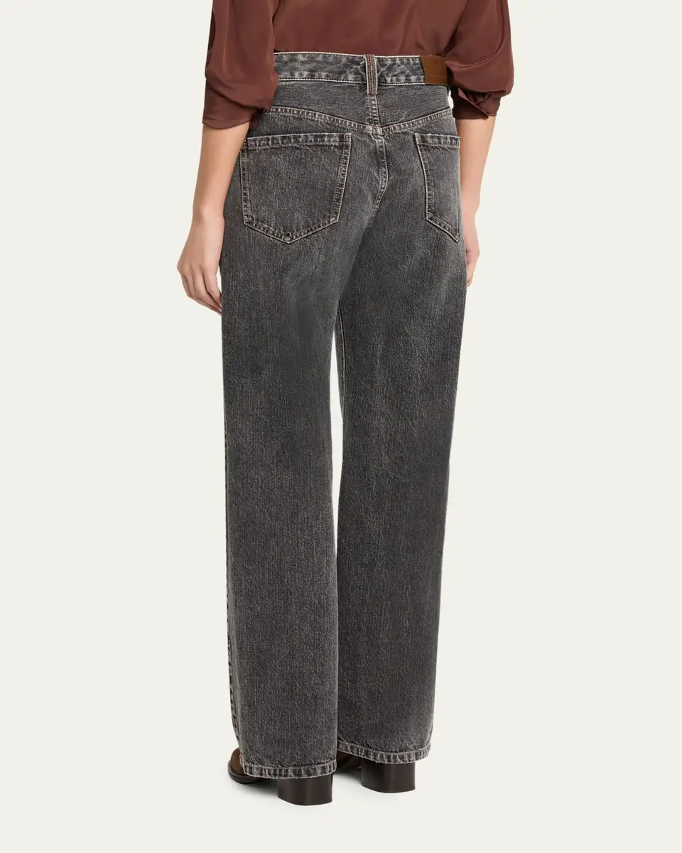 Brunello Cucinelli Mid-Rise Straight-Leg Denim Pants | Thumbnail 3 Brunello Cucinelli Mid-Rise Straight-Leg Denim Pants | Thumbnail 3