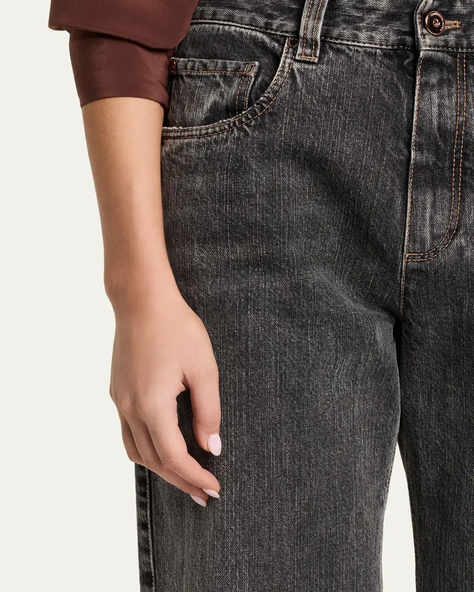 Brunello Cucinelli Mid-Rise Straight-Leg Denim Pants | Thumbnail 5 Brunello Cucinelli Mid-Rise Straight-Leg Denim Pants | Thumbnail 5