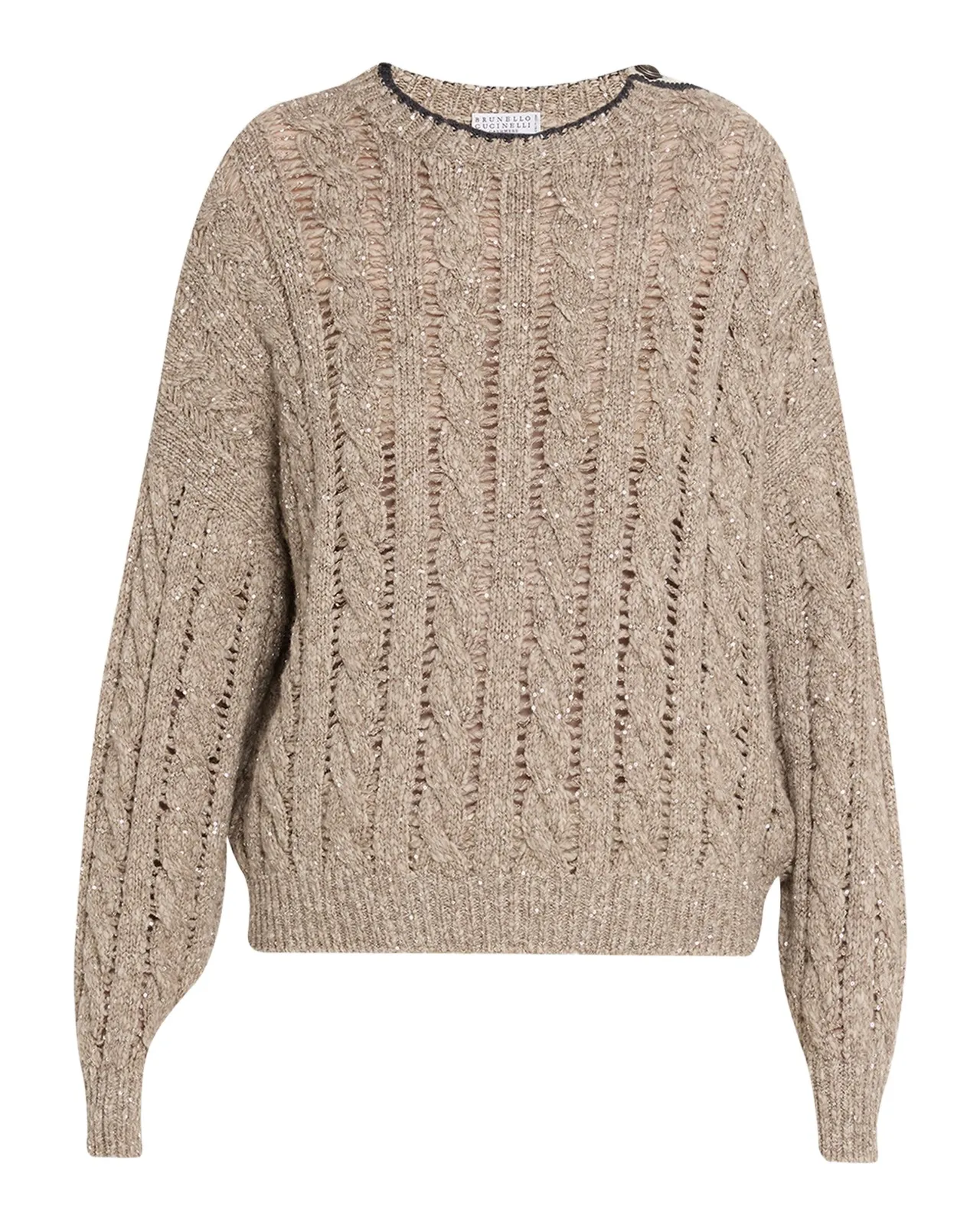 Brunello Cucinelli Sparkly Cable-Knit Sweater
