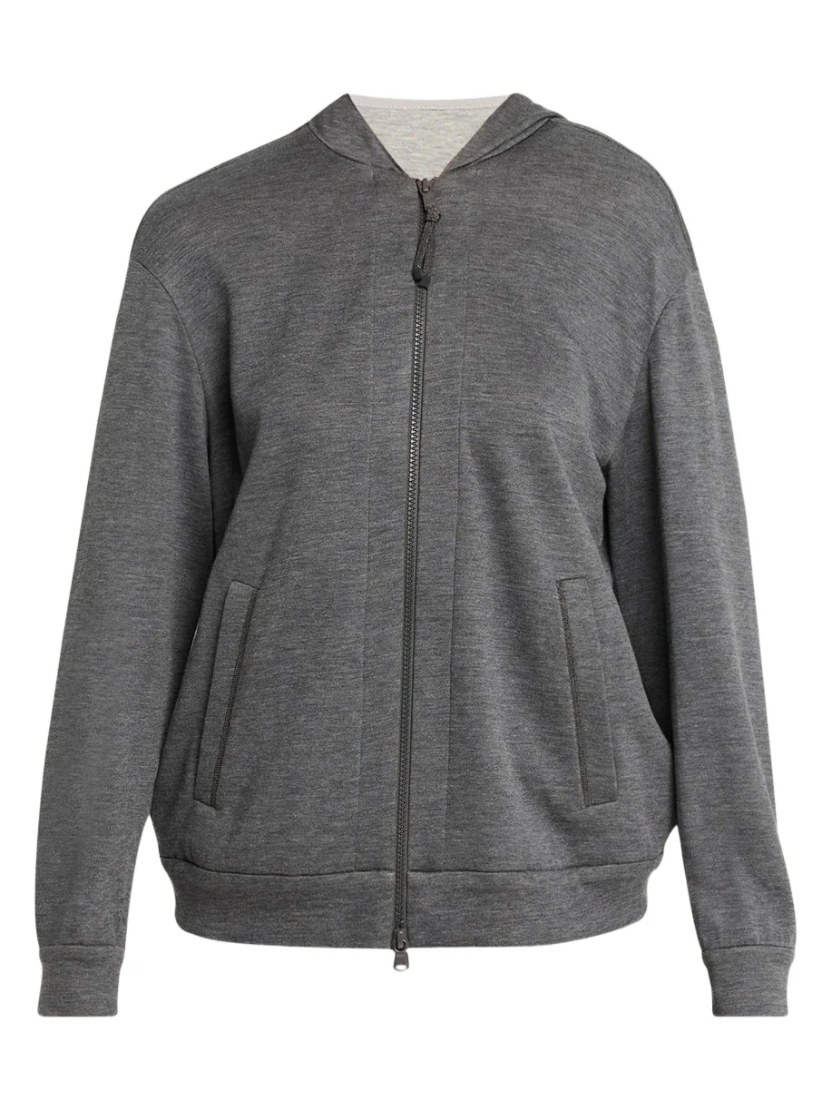 Brunello Cucinelli Monili-Trim Cardigan Sweatshirt