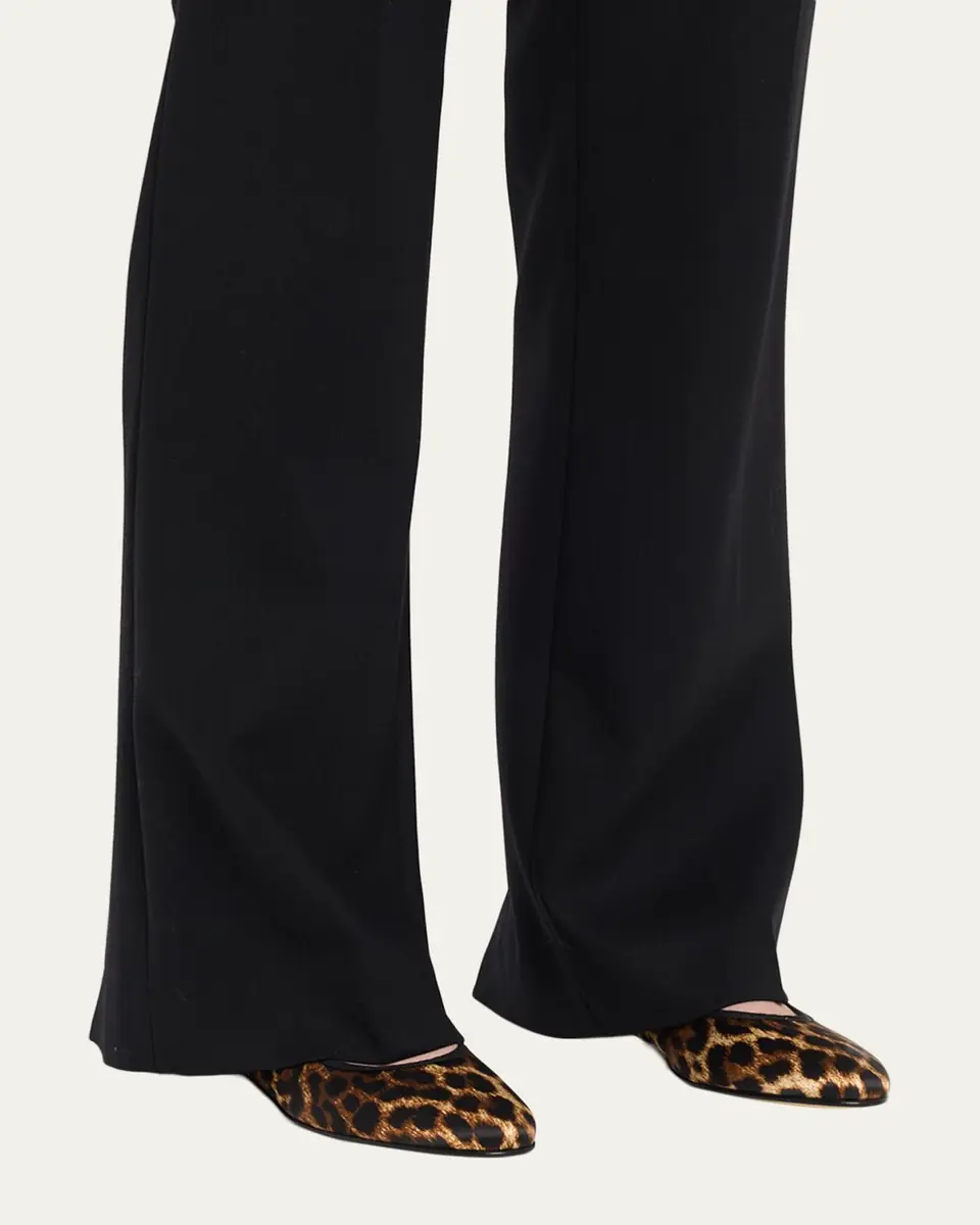 Vibi Venezia Leopard-Print Silk Mary Jane Ballerina Flats | Thumbnail 2