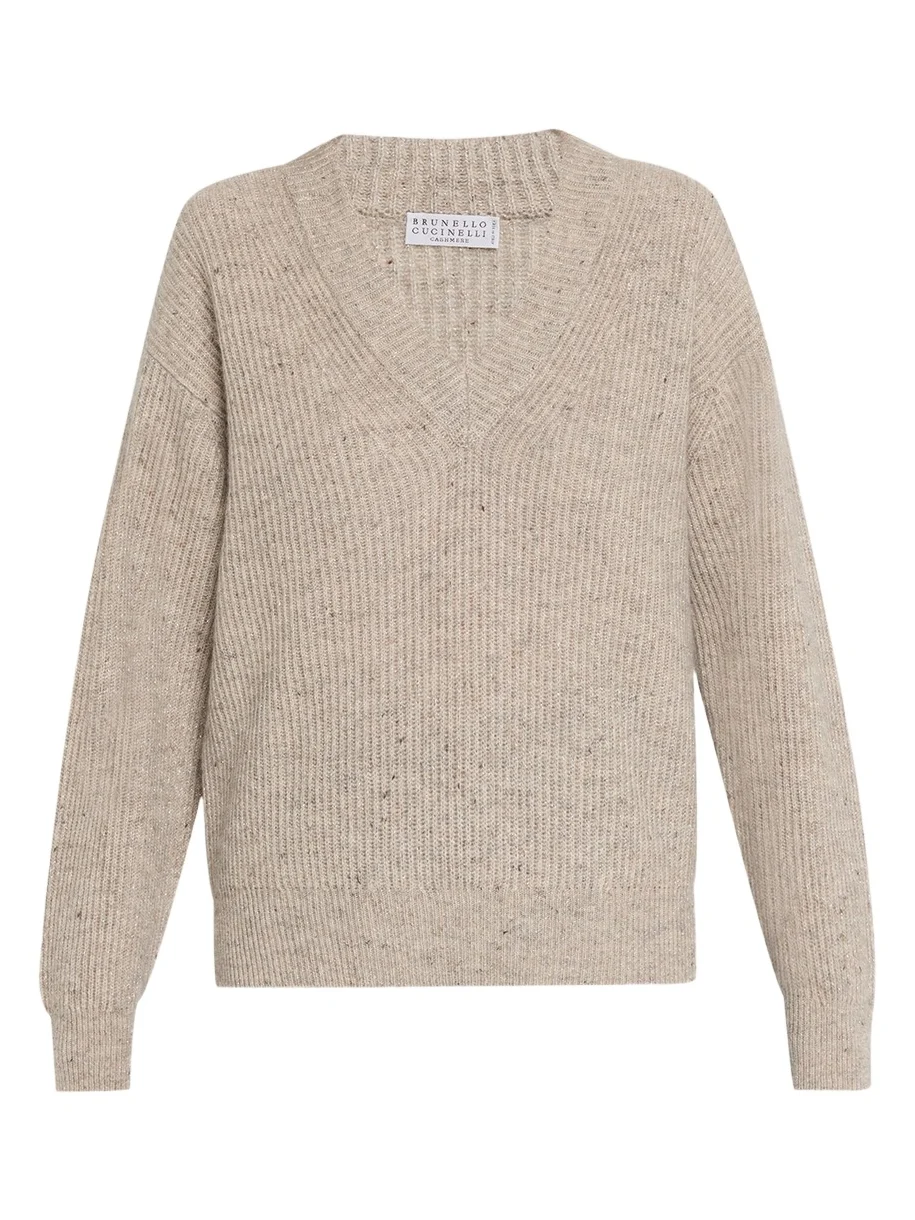 Shimmering Cashmere-Mohair Crewneck Sweater