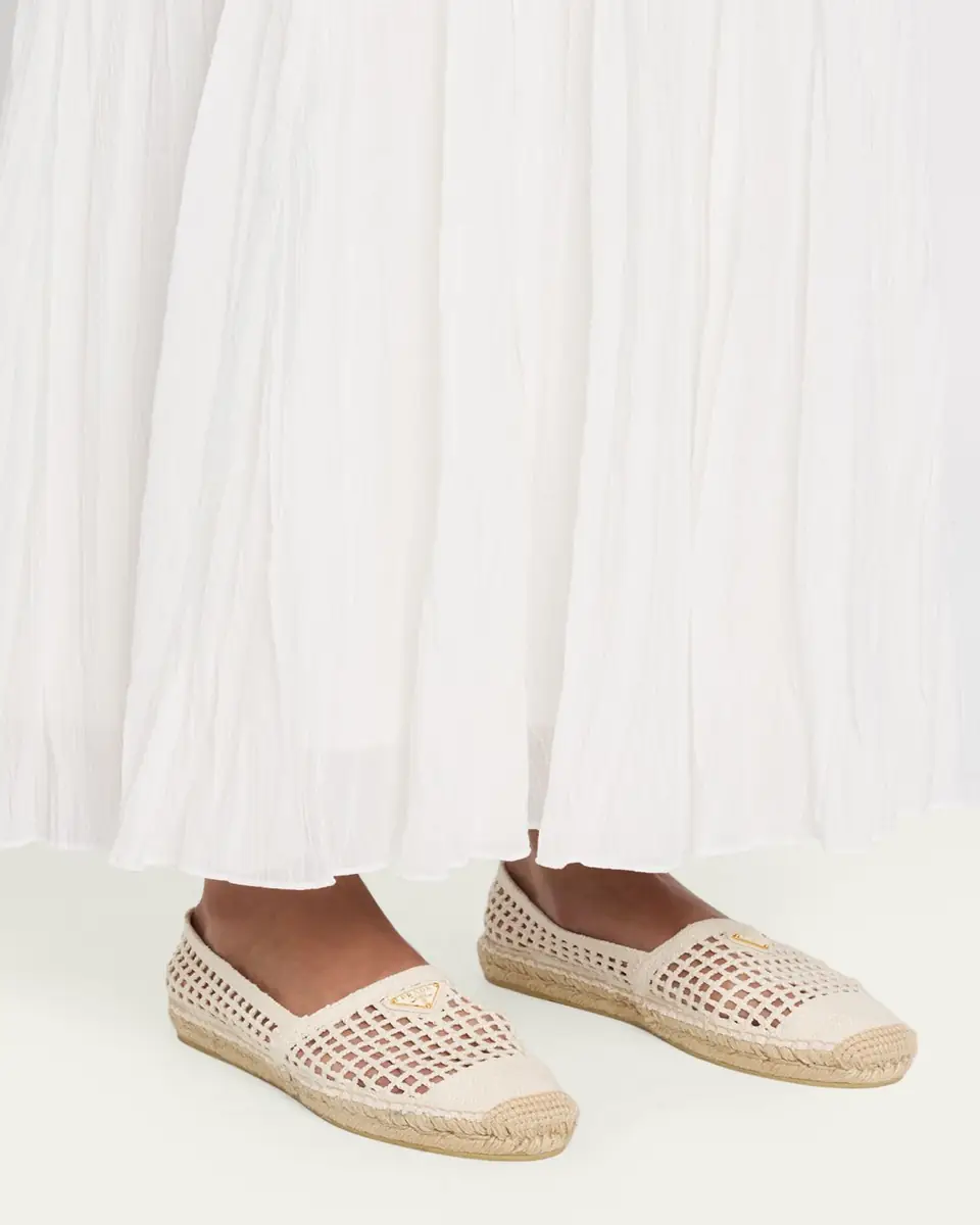 Prada Triangle Logo Crochet Espadrilles | Thumbnail 2