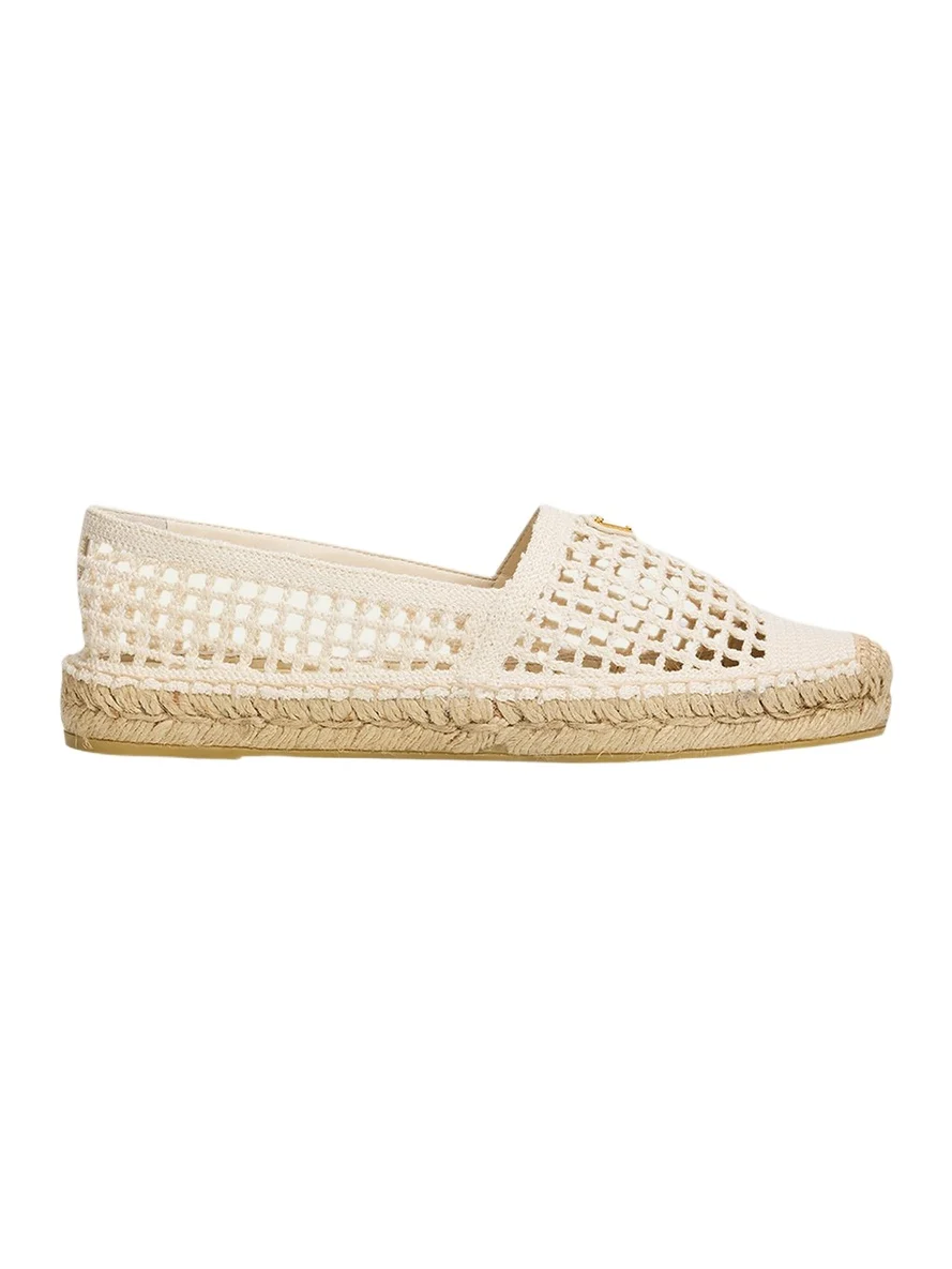 Prada Triangle Logo Crochet Espadrilles