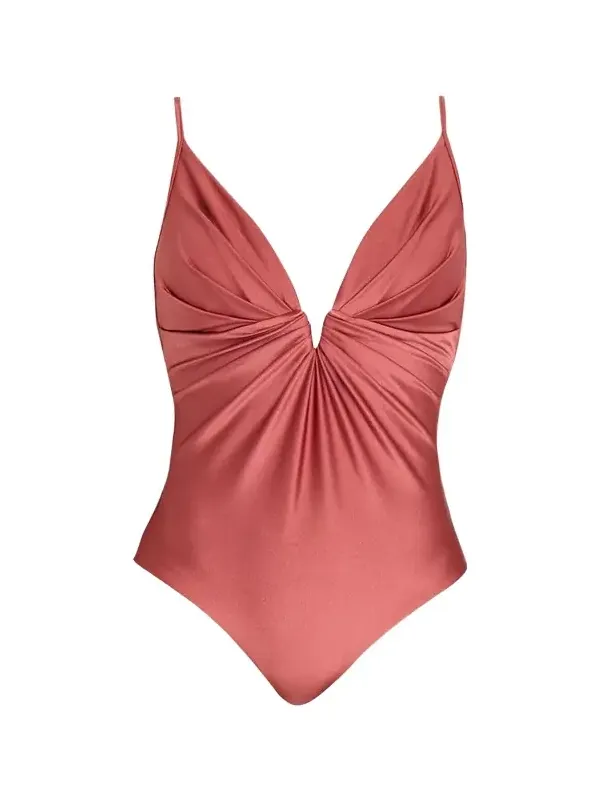 Solstice Tuck Plunge One-Piece Swimsuit Solstice Tuck Plunge One-Piece Swimsuit