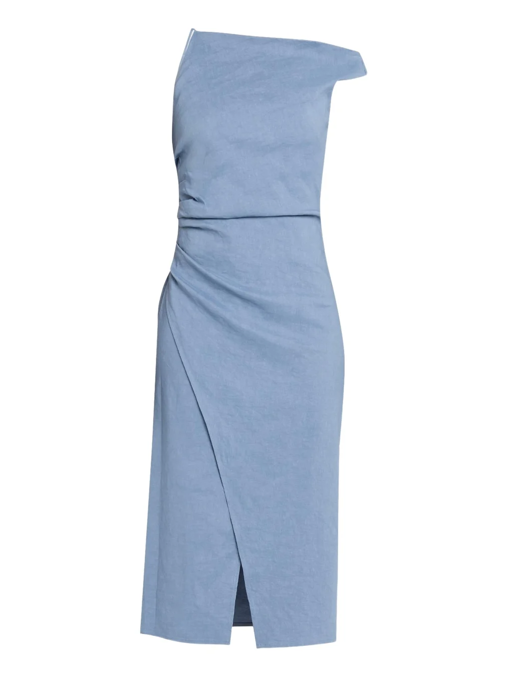 Lyra Draped Linen-Blend Midi Dress Lyra Draped Linen-Blend Midi Dress