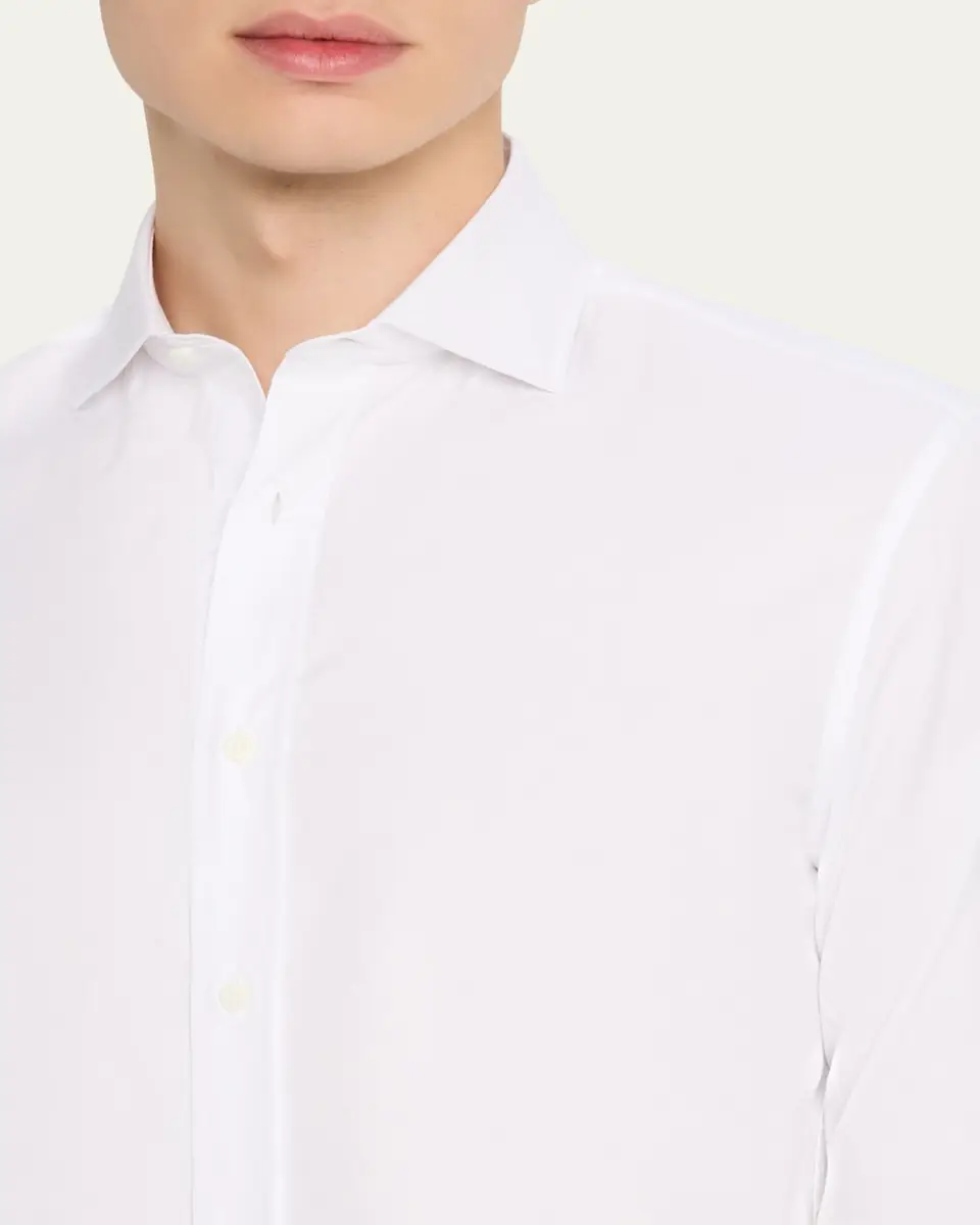 Brunello Cucinelli Men's Solid Cotton Classic Fit Button-Down Shirt | Thumbnail 5