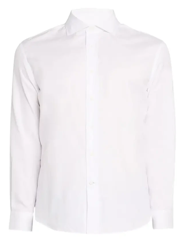 Men's Solid Cotton Classic Fit Button-Down Shirt