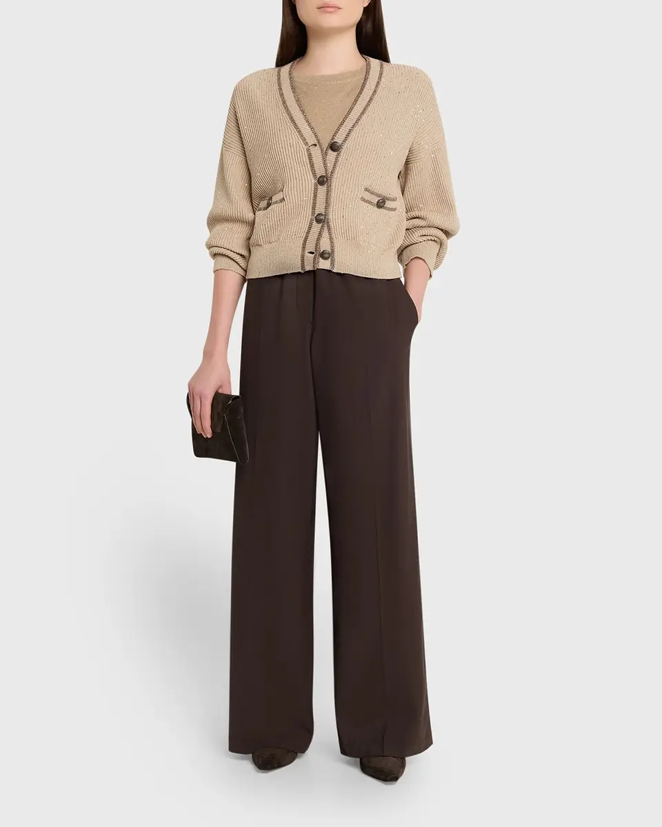 Brunello Cucinelli Wool-Blend Wide-Leg Pants | Thumbnail 2 Brunello Cucinelli Wool-Blend Wide-Leg Pants | Thumbnail 2