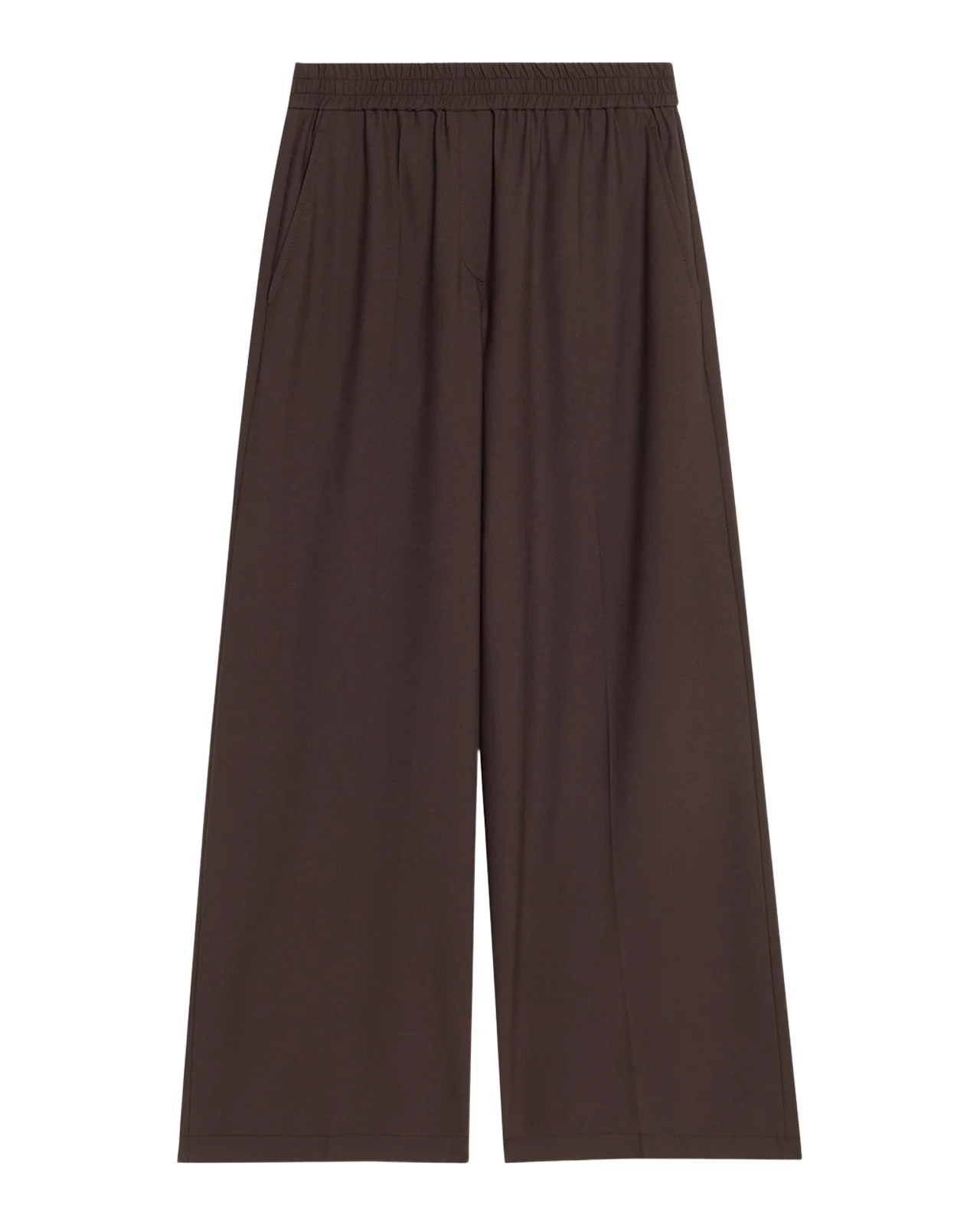 Wool-Blend Wide-Leg Pants