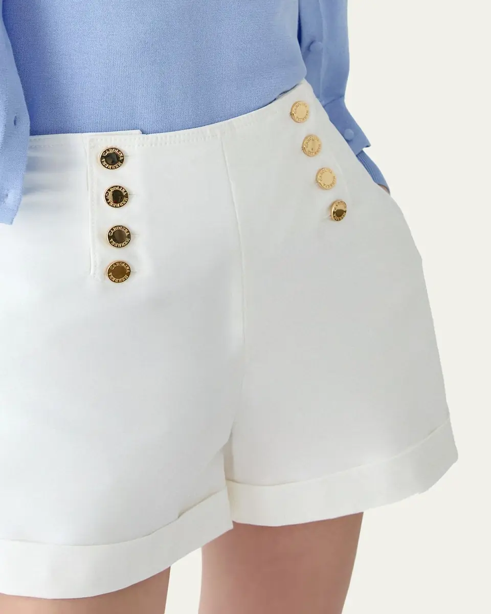 Carolina Herrera High-Rise Button-Front Sailor Shorts | Thumbnail 4 Carolina Herrera High-Rise Button-Front Sailor Shorts | Thumbnail 4