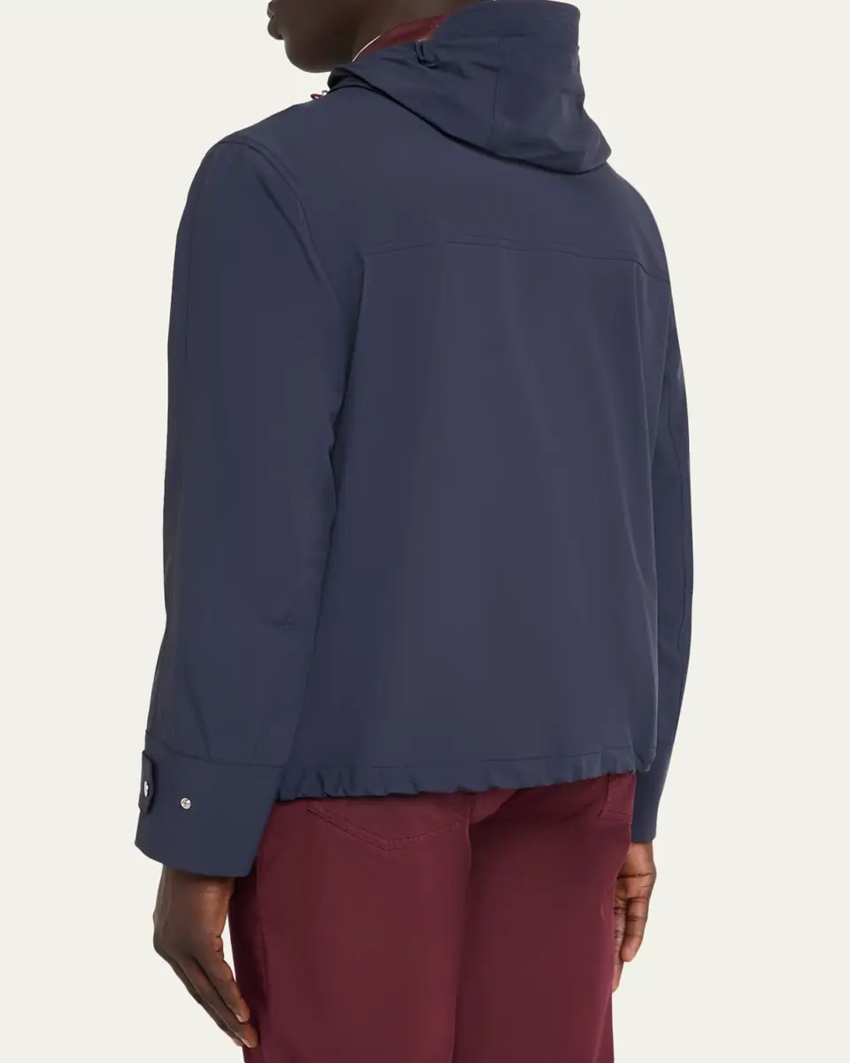 Brunello Cucinelli Men's Hooded Water-Resistant Jacket | Thumbnail 3 Brunello Cucinelli Men's Hooded Water-Resistant Jacket | Thumbnail 3