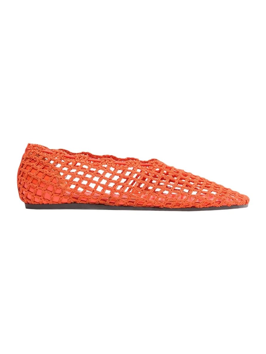 Proenza Schouler Slant Crochet Ballerina Flats