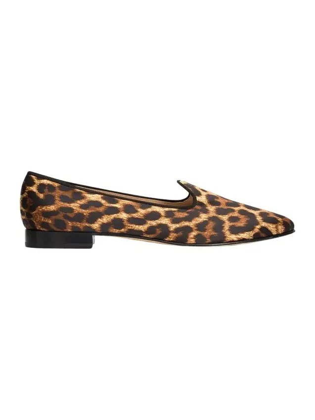 Vibi Venezia Leopard-Print Silk Loafers