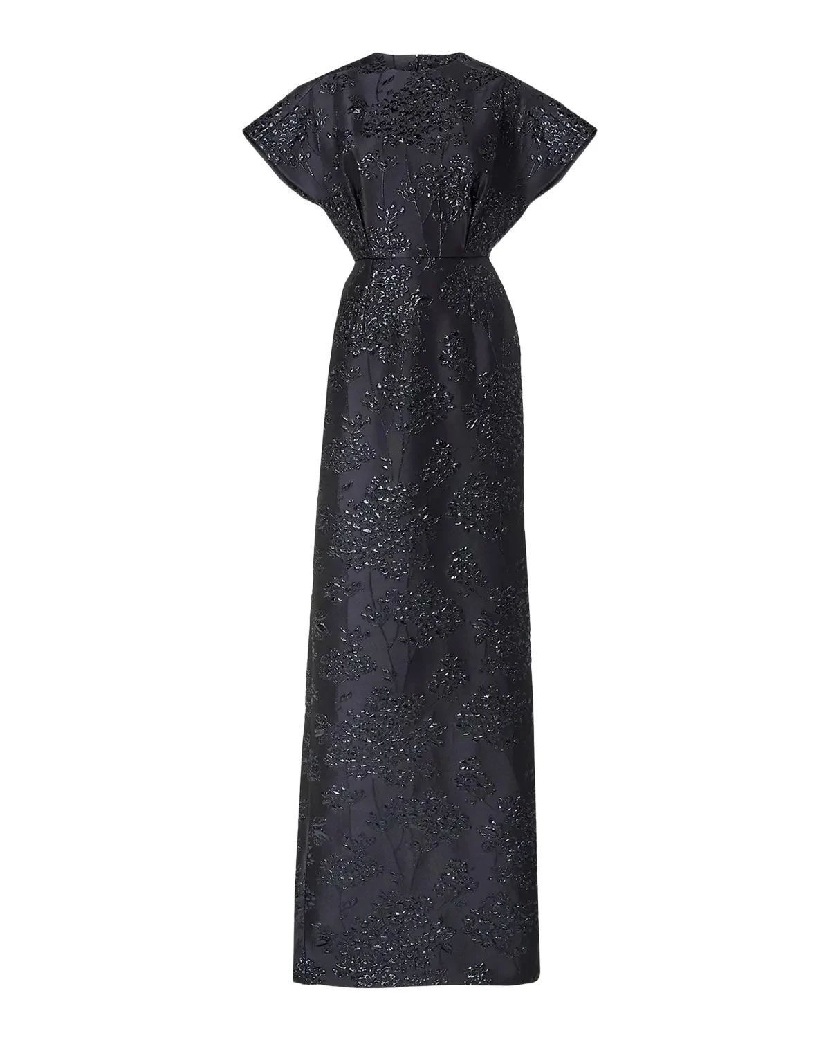 Rosette Collar Fan Bodice Gown