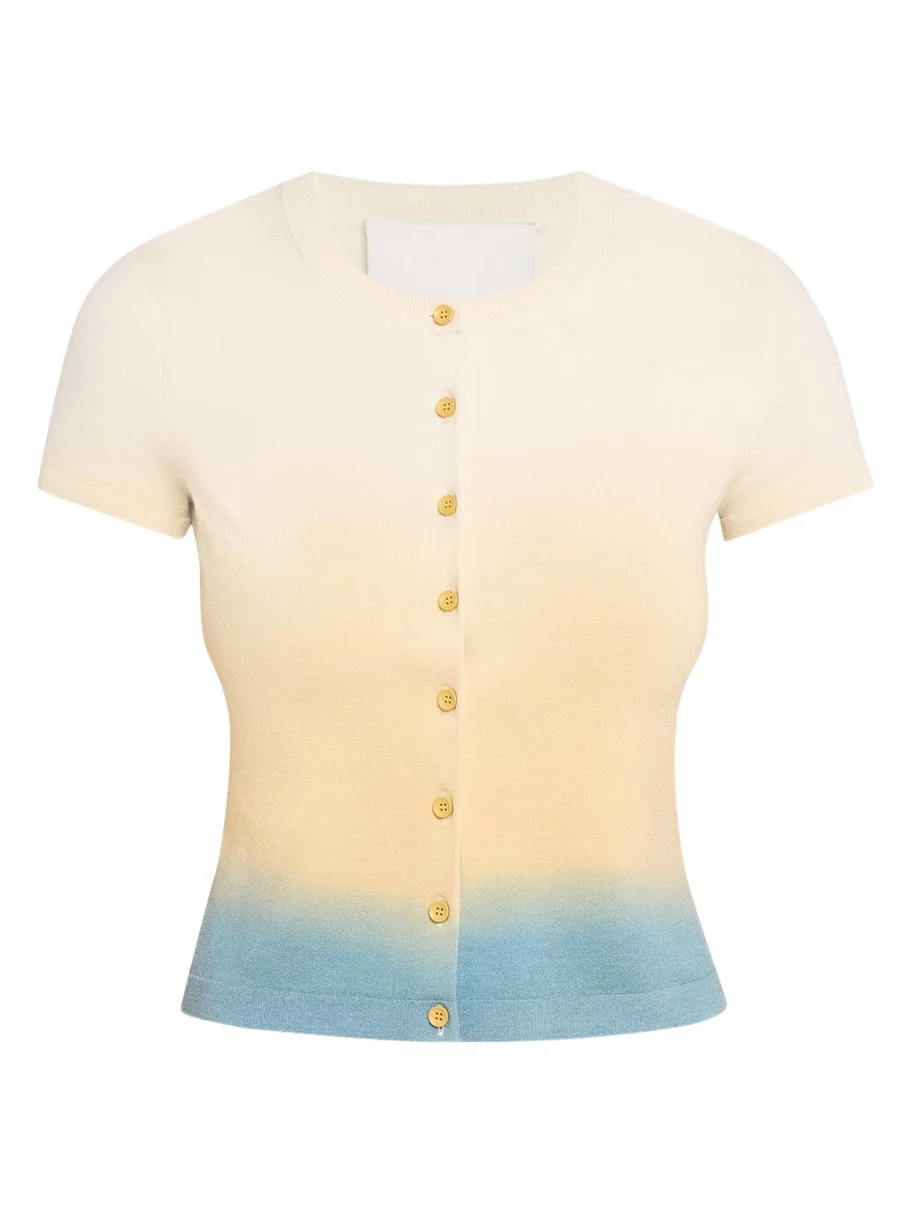 Short-Sleeve Ombré Cardigan