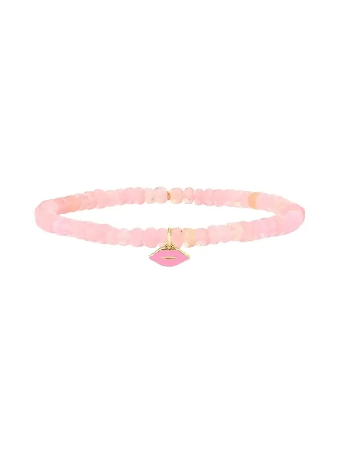 Sydney Evan 14K Pink Lips on Ethiopian Opal Bracelet