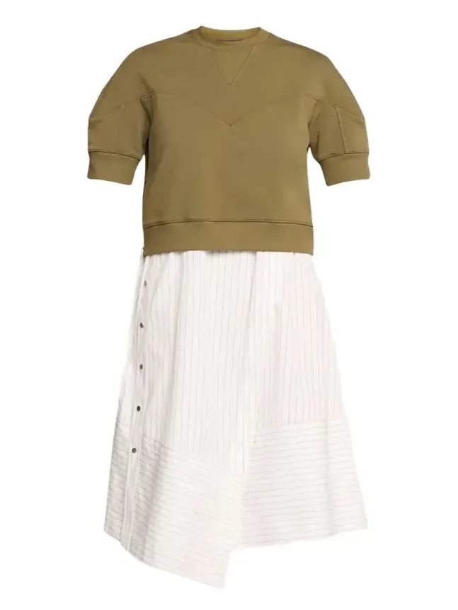 French-Terry Combo Dress
