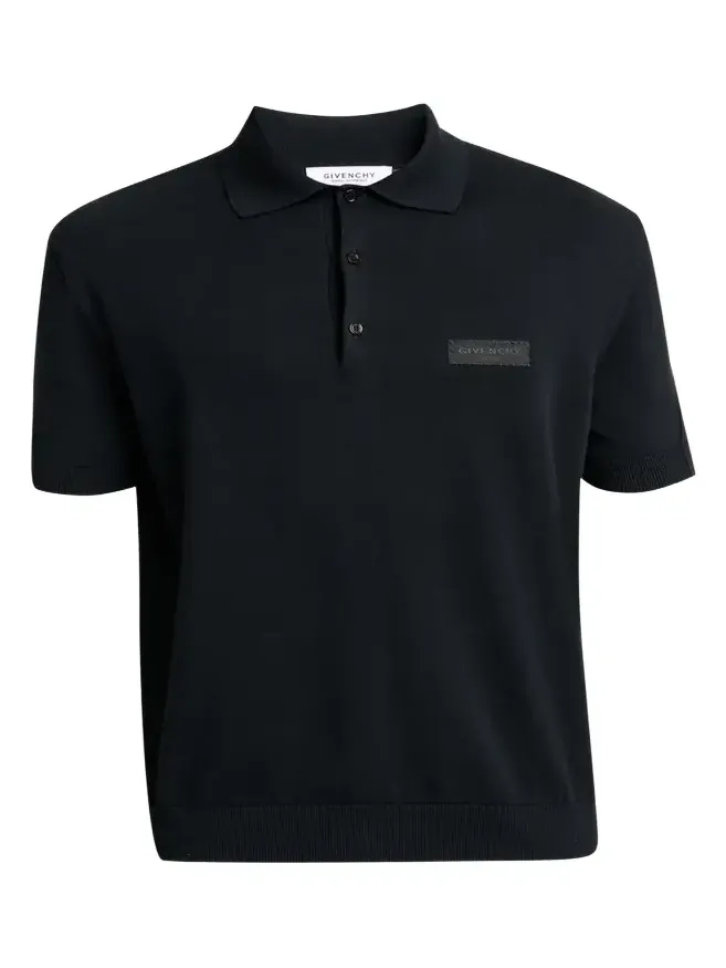 Men's Grosgrain Logo Cotton Knit Polo Shirt Men's Grosgrain Logo Cotton Knit Polo Shirt