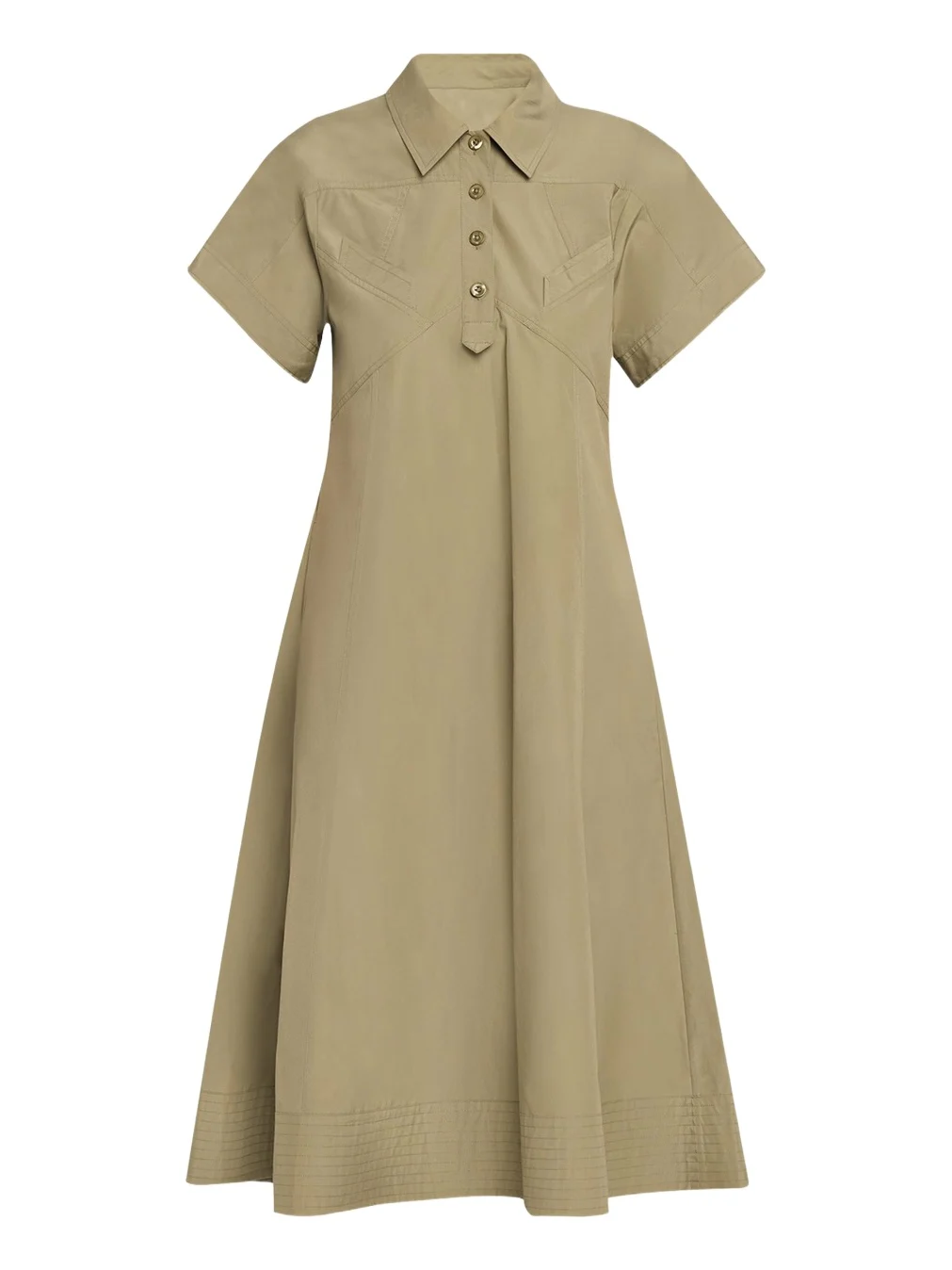 Poplin Trapeze Midi Dress