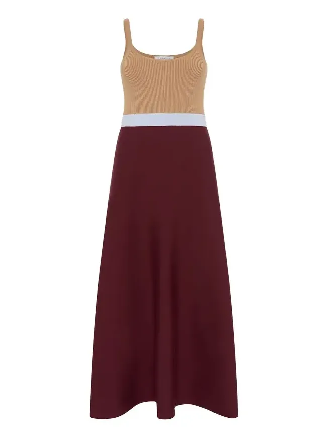 Flaminius Sleeveless Colorblock Wool-Cashmere Knit Midi Dress