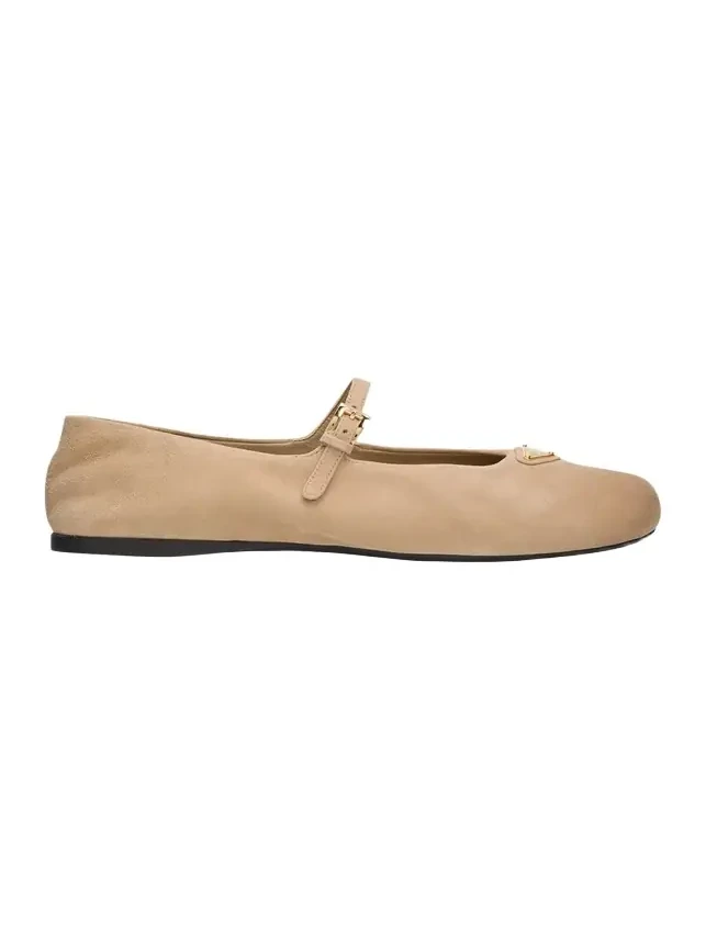 Suede Mary Jane Ballerina Flats