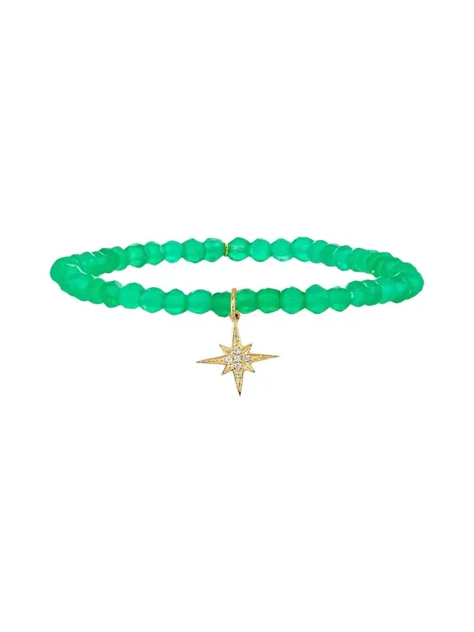 14K Diamond Pave Starburst on Green Onyx Bracelet 14K Diamond Pave Starburst on Green Onyx Bracelet