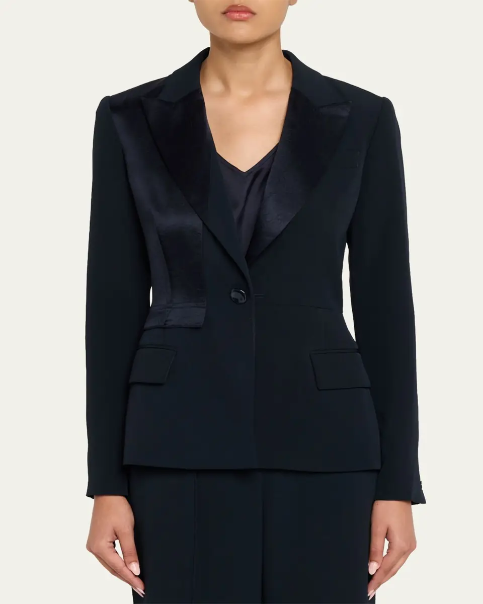 Jason Wu Collection Tailored Satin-Trim Blazer | Thumbnail 4 Jason Wu Collection Tailored Satin-Trim Blazer | Thumbnail 4