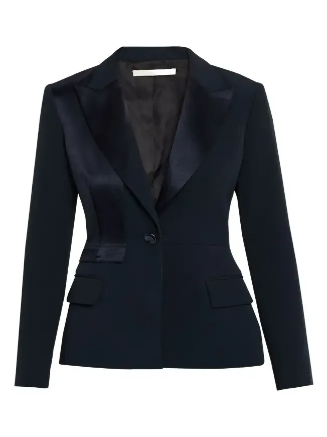 Tailored Satin-Trim Blazer