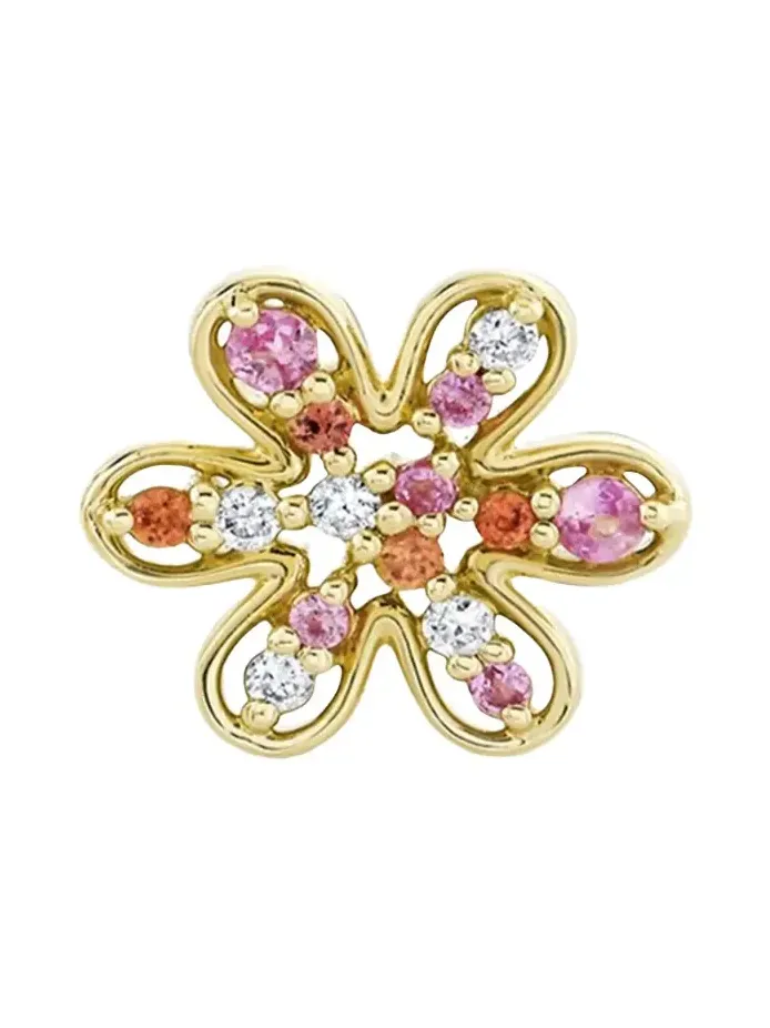 14K Daisy Cocktail Stud Earring, Single