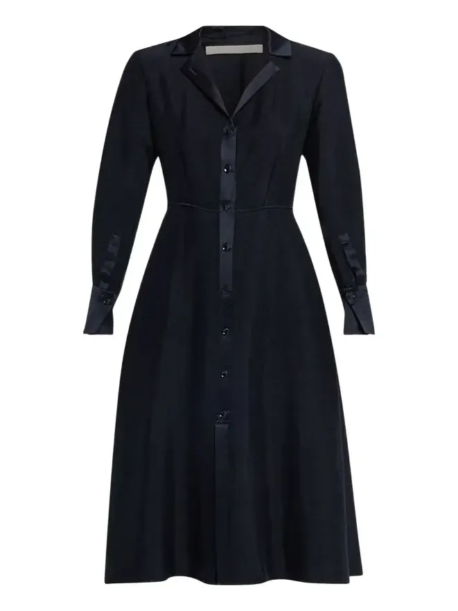 Washed Twill Layered Midi Shirtdress