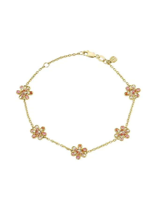 14K Daisy Cocktail Chain Bracelet