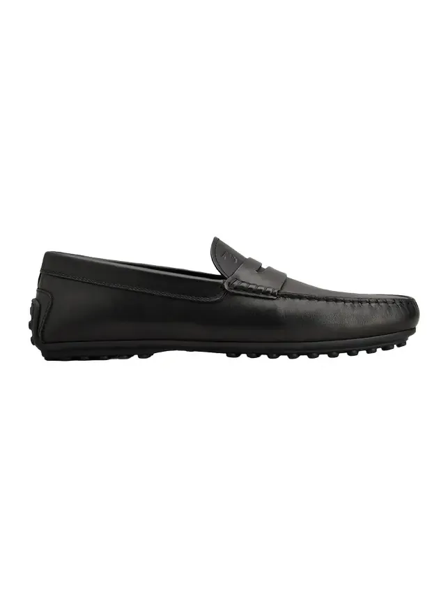 Men's Leather Moc-Toe Penny Loafers