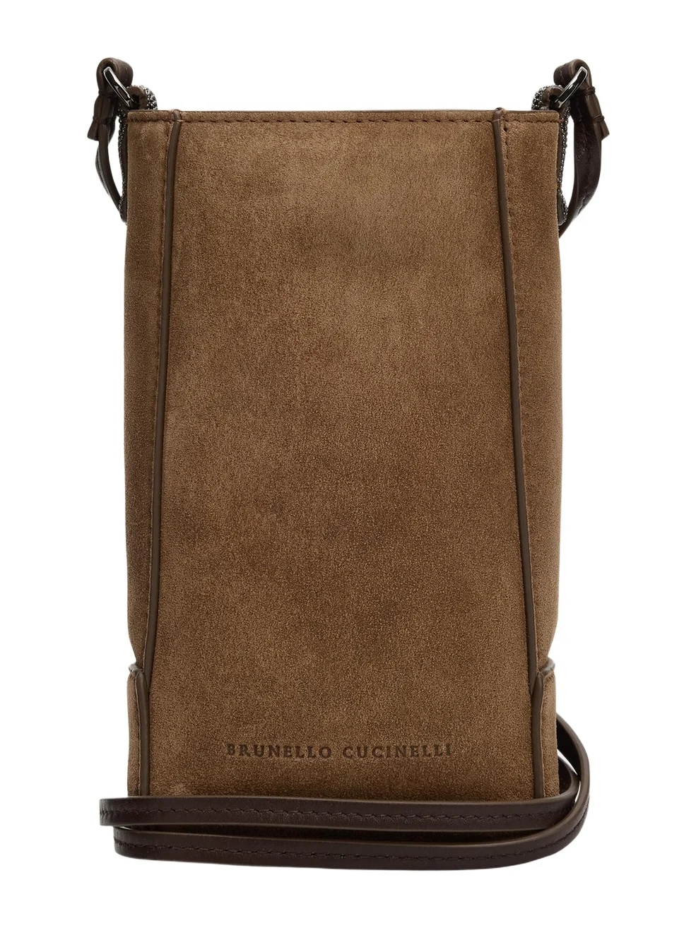 Mini Suede Phone Crossbody Bag with Monili Beading Mini Suede Phone Crossbody Bag with Monili Beading