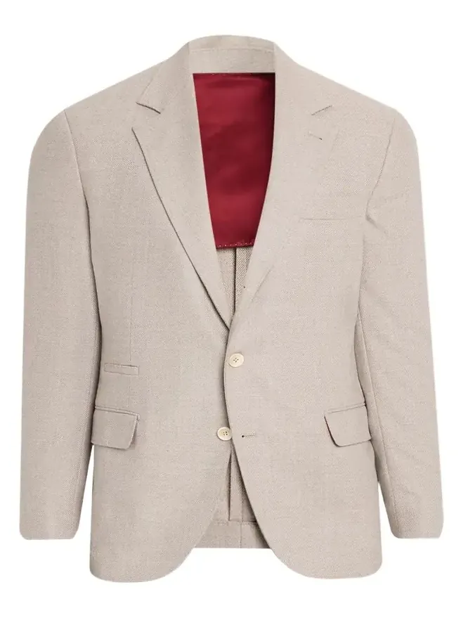 Men's Wool Flap Pocket Single-Breasted Suit Jacket
