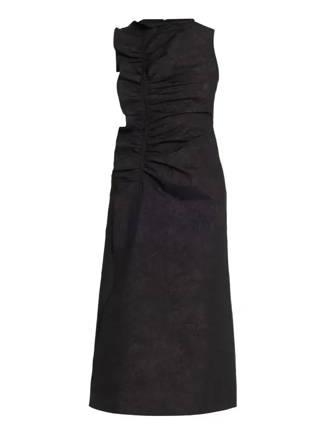 Demetria Ruffled Taffeta Midi Dress Demetria Ruffled Taffeta Midi Dress