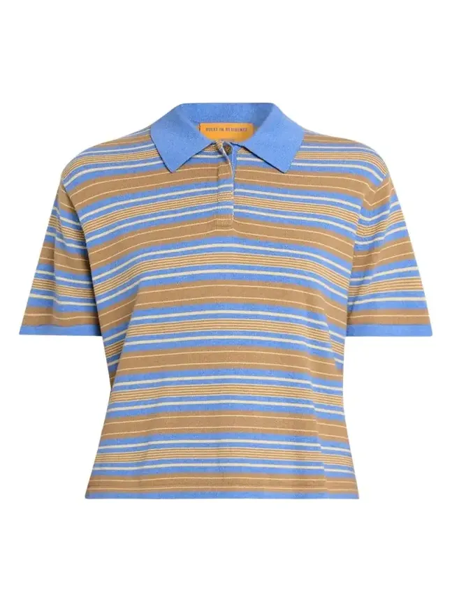 Striped Short-Sleeve Rugby Polo