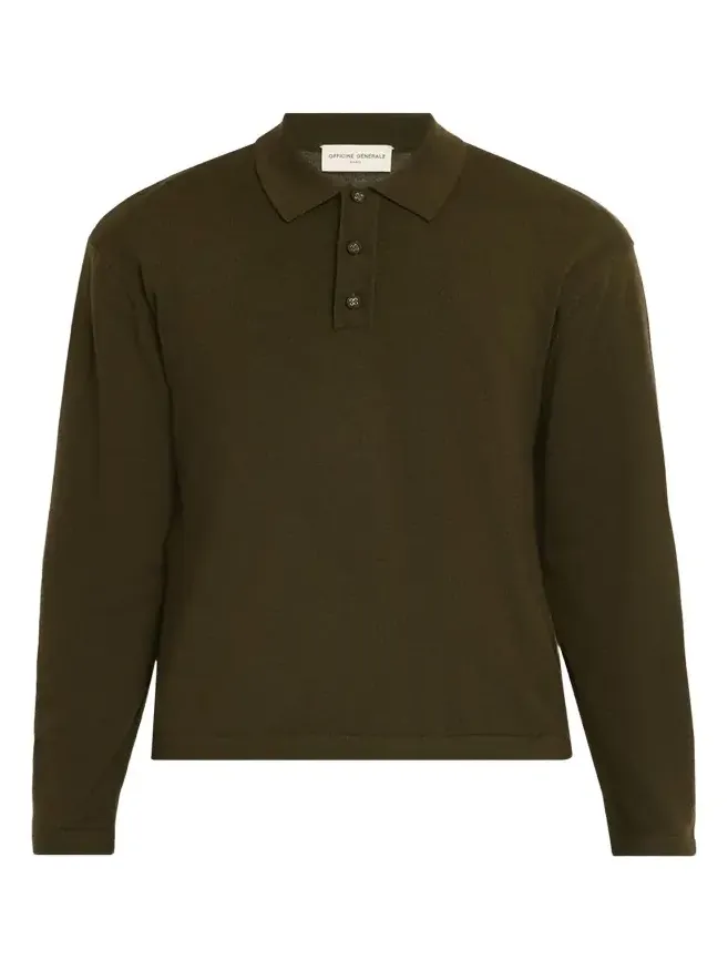 Men's Merino Wool Long-Sleeve Polo Shirt Men's Merino Wool Long-Sleeve Polo Shirt