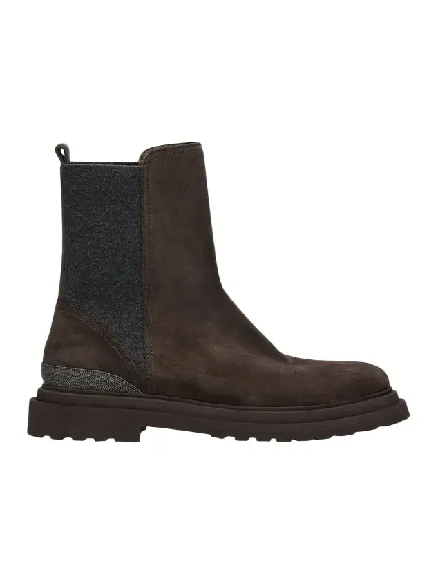 15MM Suede Ankle Boots W/ Monili 15MM Suede Ankle Boots W/ Monili