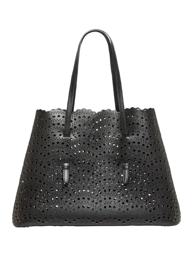 Mina 37 Large Perforated Leather Tote Bag