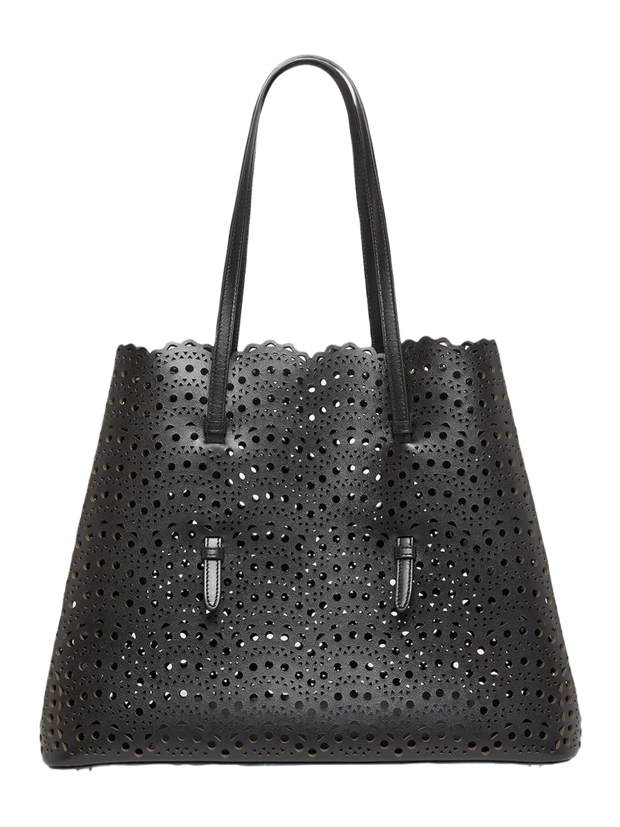 Mina 37 Large Perforated Leather Tote Bag Mina 37 Large Perforated Leather Tote Bag