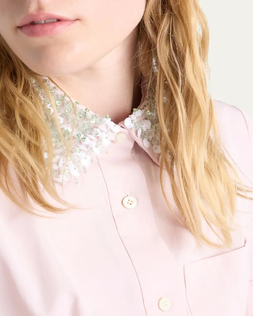 Prada Embroidered Poplin Shirtdress | Thumbnail 4 Prada Embroidered Poplin Shirtdress | Thumbnail 4