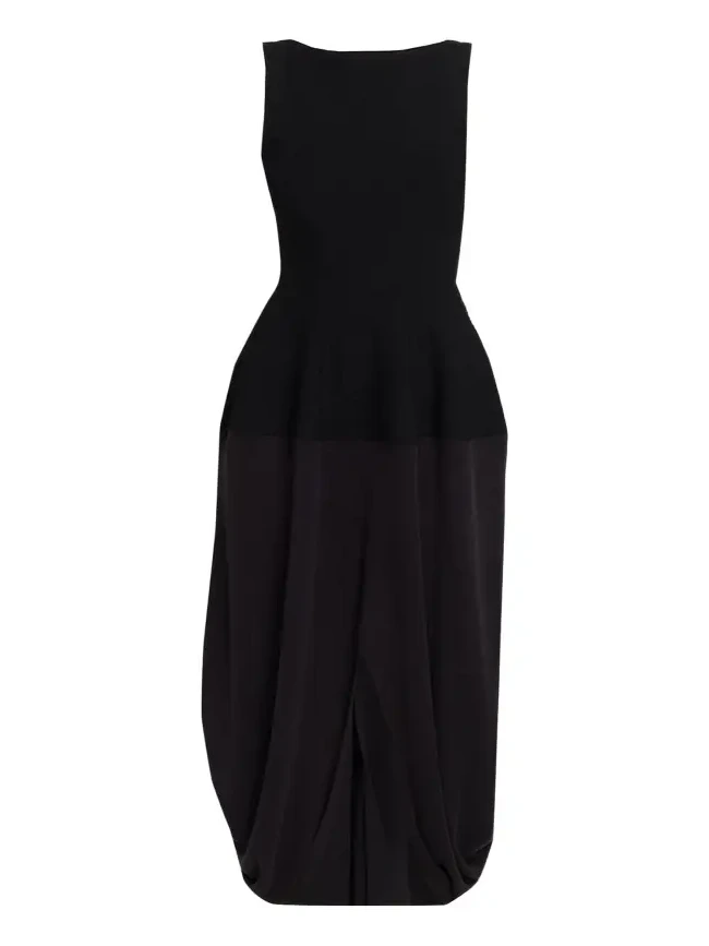 Sukki Sleeveless Draped Cocoon Midi Dress
