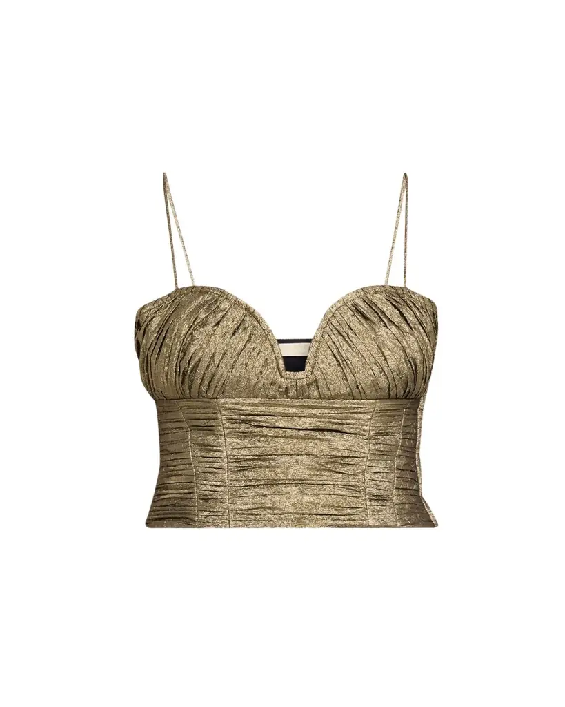 Ulla Johnson Vina Metallic Taffeta Crop Top | Image 1 Ulla Johnson Vina Metallic Taffeta Crop Top | Image 1