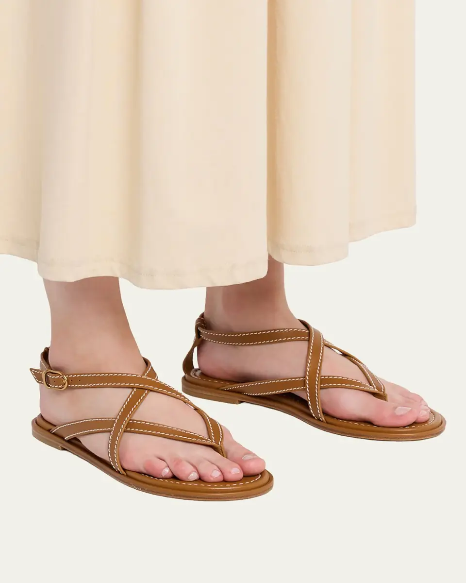 Stuart Weitzman Park Flat Strappy Leather Sandals | Thumbnail 2 Stuart Weitzman Park Flat Strappy Leather Sandals | Thumbnail 2