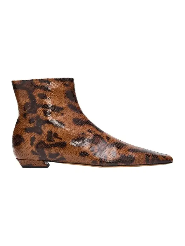 Trap Snake-Embossed Leather Ankle Boots Trap Snake-Embossed Leather Ankle Boots