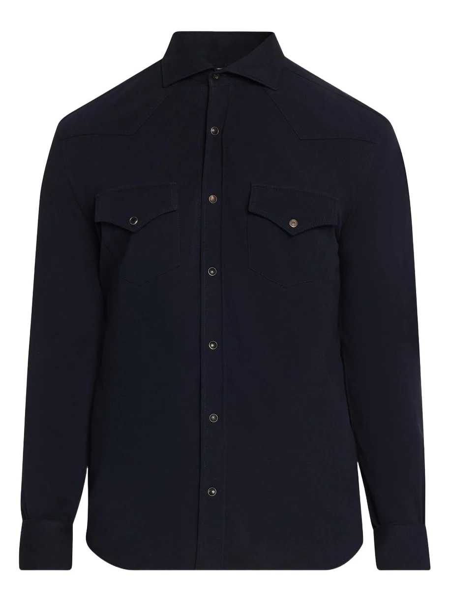 Men's Cotton Pique Snap-Front Western Shirt Men's Cotton Pique Snap-Front Western Shirt
