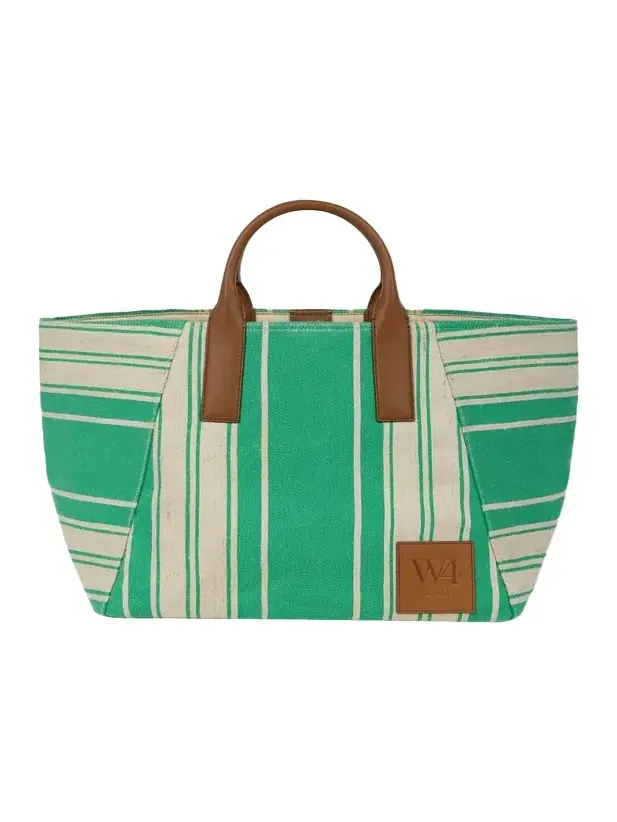 The Riviera Striped Canvas Tote Bag The Riviera Striped Canvas Tote Bag