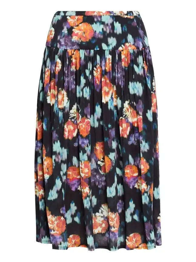 Blanche Pleated Floral Midi Skirt
