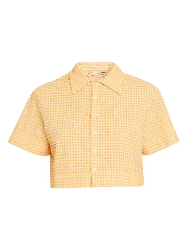 Reeves Textured Gingham Camp Shirt